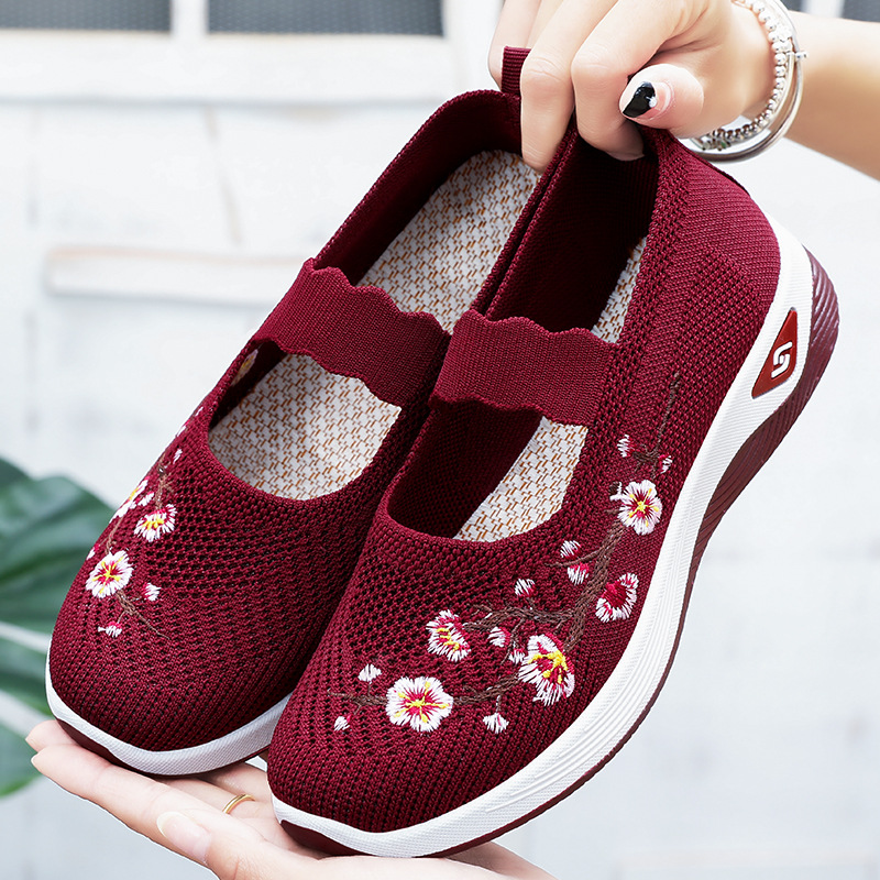 Ladies Casual Mothers Shoes SlipOn Mesh Shoes New Summer LowCut Sneakers For Women 0