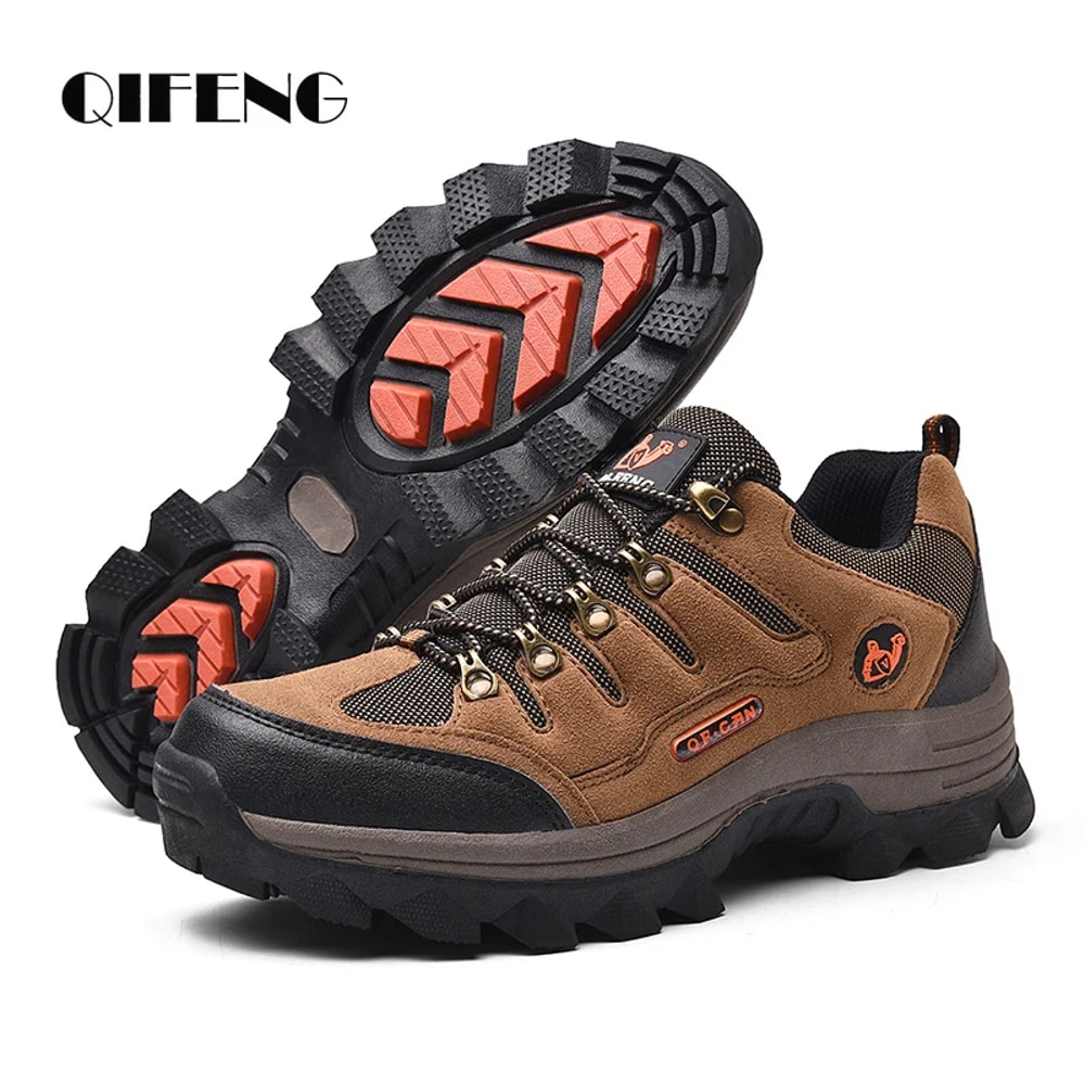 NonSlip Winter Leather Hiking Shoes Casual Outdoor Mens Trekking Sneakers LaceUp Cowboy Boots For W