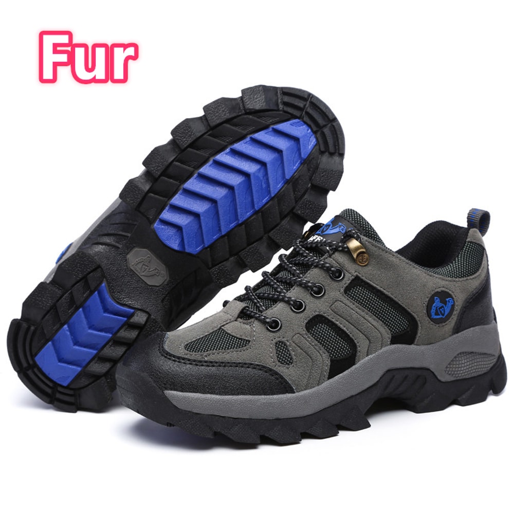 Fashion Waterproof Outdoor Hiking Shoes Men And Women Lace Up Trail Running Sneakers Warm Fur Winte 11