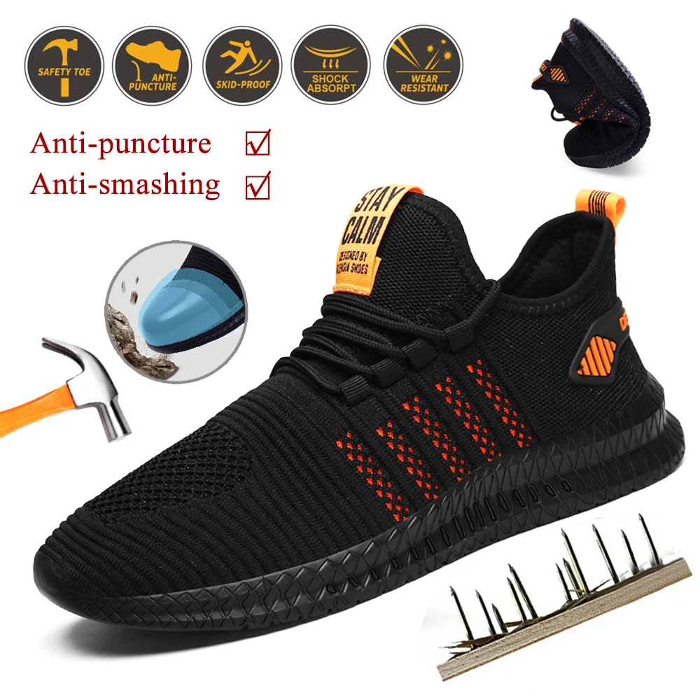 Breathable Work Safety Shoes New Summer Mens And Womens Sports Shoes Antipuncture Steel Head Durabl 2