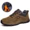 Mens Outdoor Leather Casual Shoes With Warm Fur Sneakers For Women Lace Up Plush Footwear For Winte