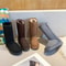 Velvet Winter Snow Boots New Casual Comfortable Roundtoe Midcalf Warm Thicksoled Solid Color Fashio 0