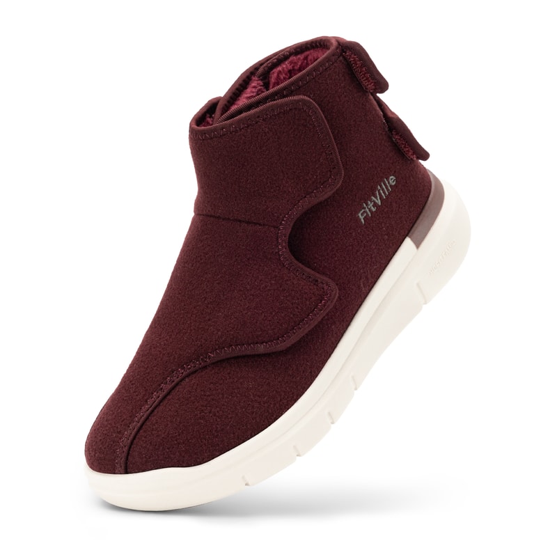 Diabetic Boots Winter Boots For Women Wide Version Adjustable Straps With Fur Lining Thickened Warm 0