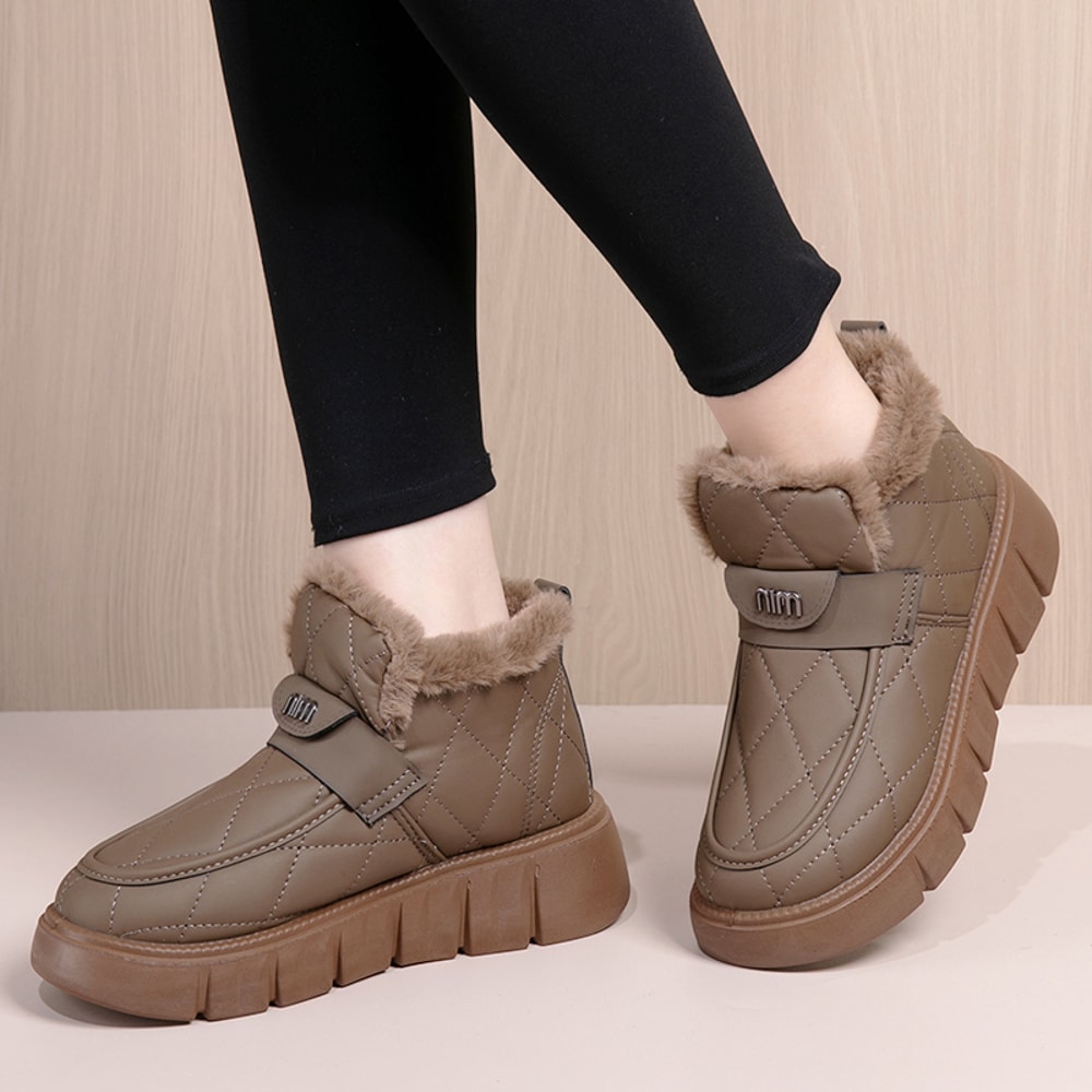 Waterproof Short Snow Boots Winter New Model Fleece Anti Slip Warm Womens Boots 2