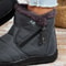 MidCalf Waterproof Cotton Boots For Women Casual Sports Shoes With Outer Zipper And Plush Interior 5
