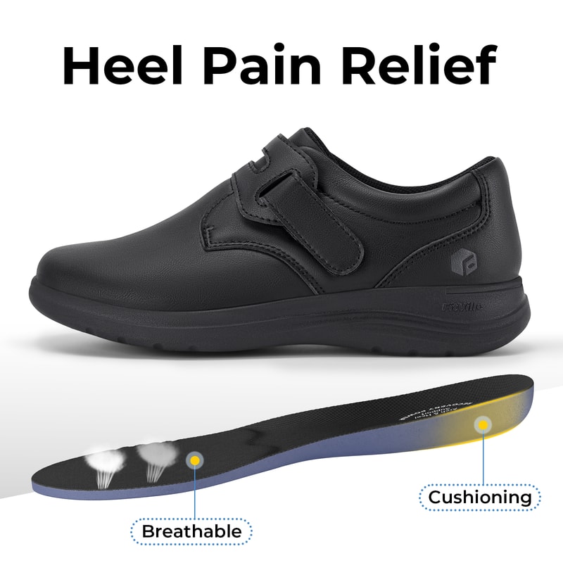 Extra Wide Womens Leather Shoes SlipOn Walking Shoes For Diabetic Feet With Arch Support And Comfor 3