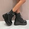 Womens Ankle Boots Autumn Fashion Platform Wedges High Heels Cosplay Zip Design Short Boots For Wom 4