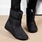 Plush Winter Warm Snow Boots For Women Waterproof Front Zipper Non Slip Ankle Boots Cotton Padded S 0