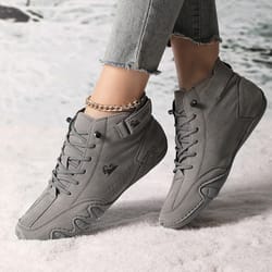 luxury winter boots, waterproof leather ankle boots for women, comfortable warm fur snow boot