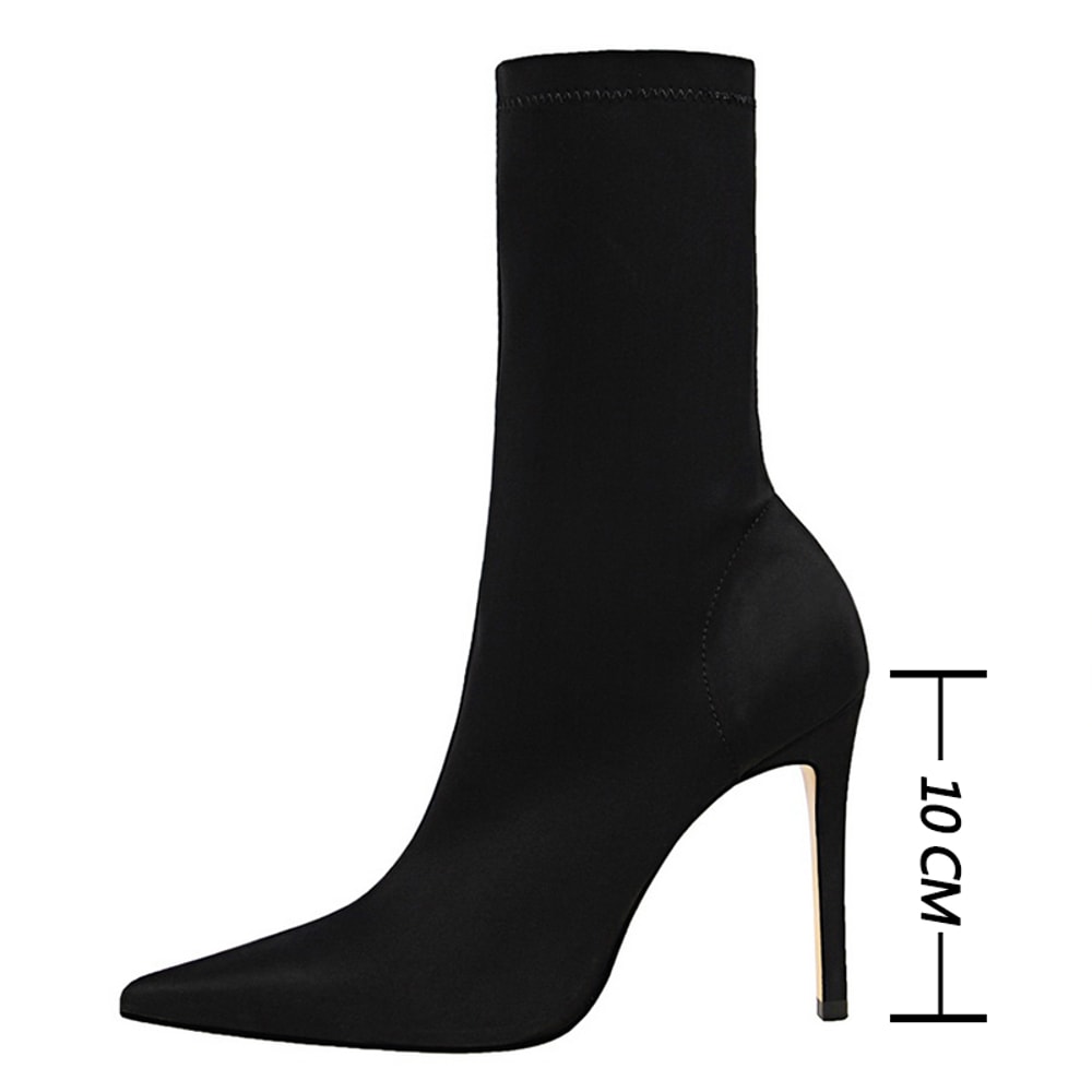 Pointed Sexy Toe Stretch Boots Autumn Stiletto High Heels Women Boots Fashion Ankle Boots Ladies Sh 5