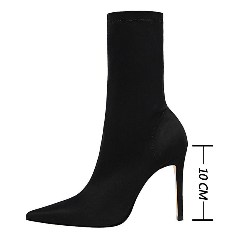 Pointed Sexy Toe Stretch Boots Autumn Stiletto High Heels Women Boots Fashion Ankle Boots Ladies Sh 5