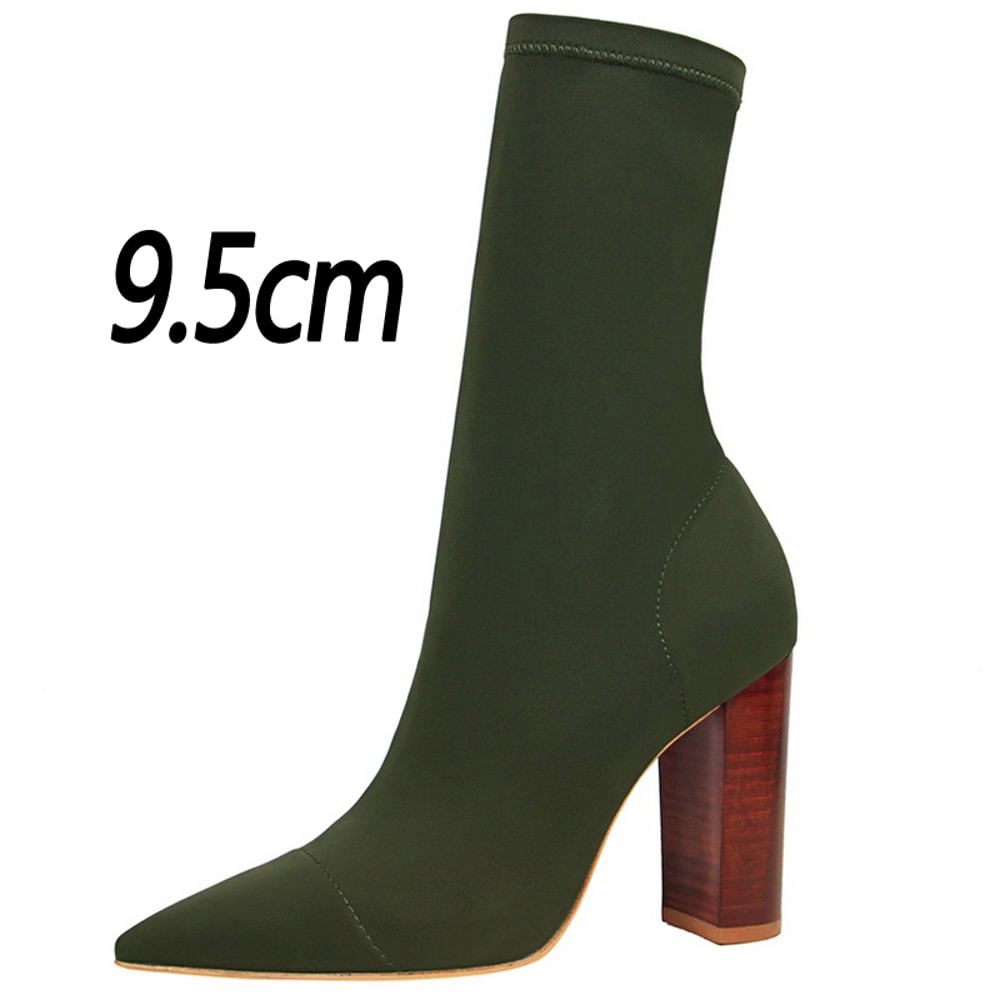 Pointed Sexy Toe Stretch Boots Autumn Stiletto High Heels Women Boots Fashion Ankle Boots Ladies Sh 8