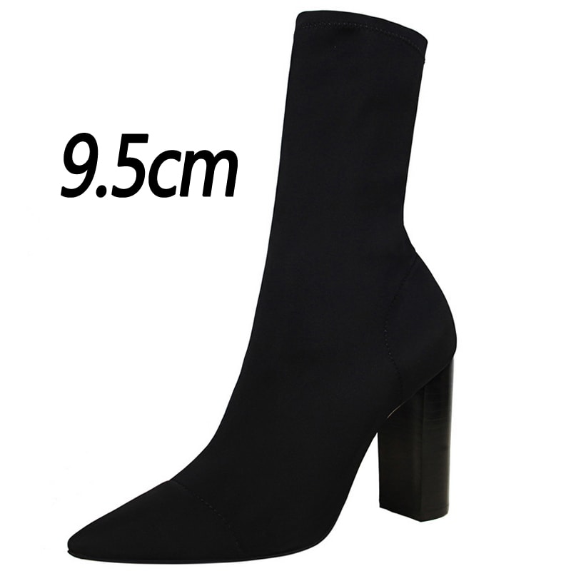 Pointed Sexy Toe Stretch Boots Autumn Stiletto High Heels Women Boots Fashion Ankle Boots Ladies Sh 6
