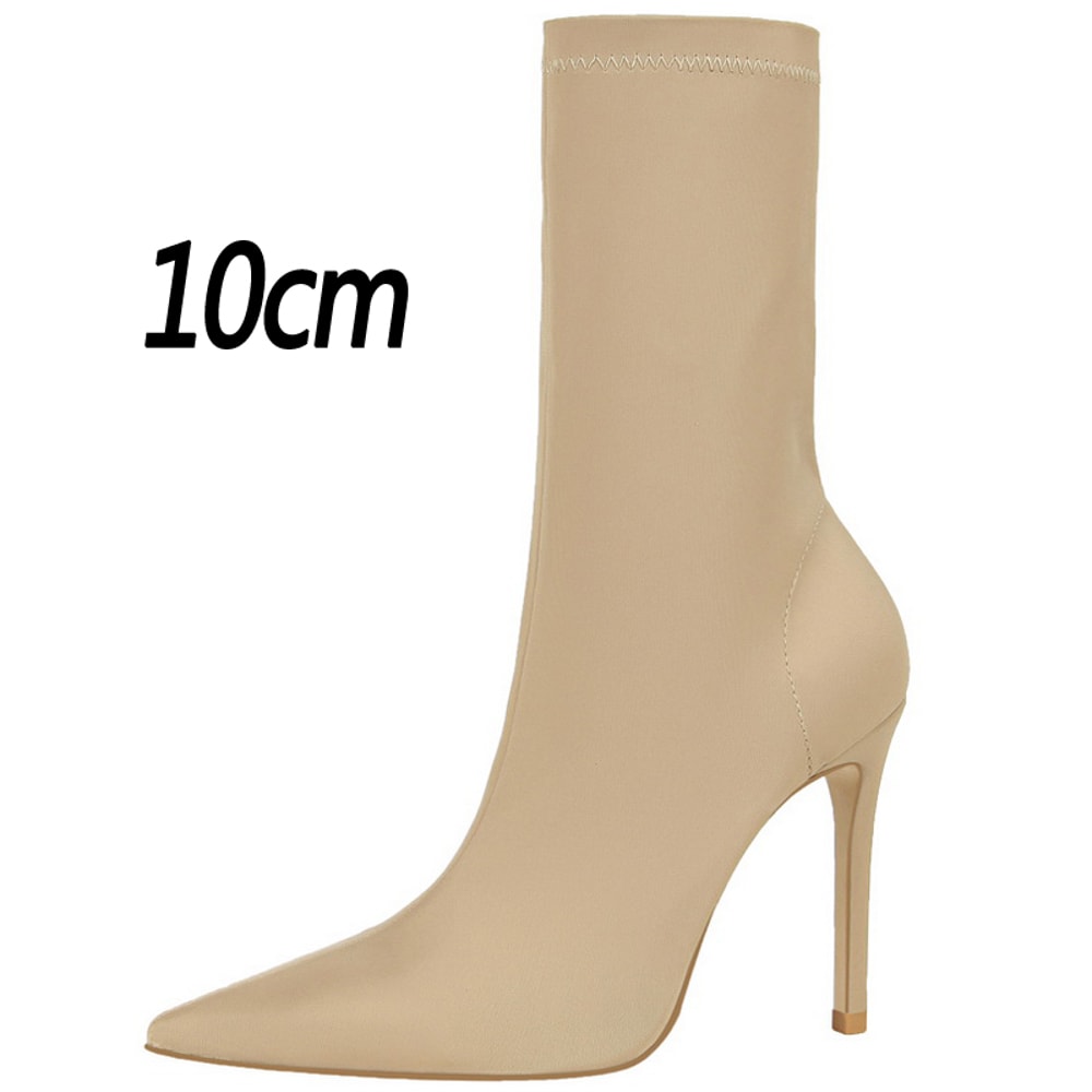 Pointed Sexy Toe Stretch Boots Autumn Stiletto High Heels Women Boots Fashion Ankle Boots Ladies Sh 10