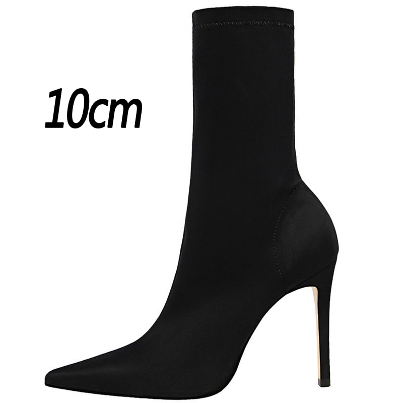 Pointed Sexy Toe Stretch Boots Autumn Stiletto High Heels Women Boots Fashion Ankle Boots Ladies Sh 9