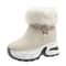 Winter Snow Boots Fleece Lined Warm Cotton Boots For Women Korean Style With Increased Inner Height