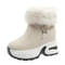 Winter Snow Boots Fleece Lined Warm Cotton Boots For Women Korean Style With Increased Inner Height