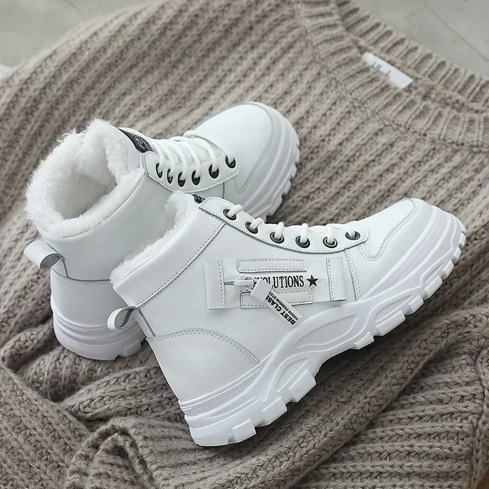 New Casual Hightop Winter Snow Boots Women Warm Platform Ankle Sneakers 0