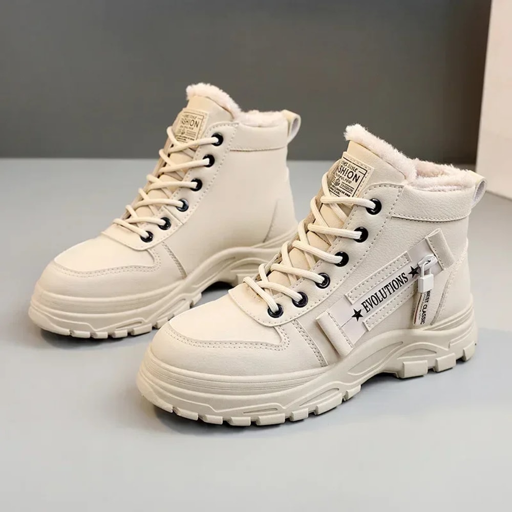 New Casual Hightop Winter Snow Boots Women Warm Platform Ankle Sneakers 7