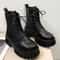 New Winter Boots Female Casual Ankle Boots Thick Heeled Midcalf Boots British Style With Thick Bott 0