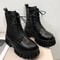 New Winter Boots Female Casual Ankle Boots Thick Heeled Midcalf Boots British Style With Thick Bott 0