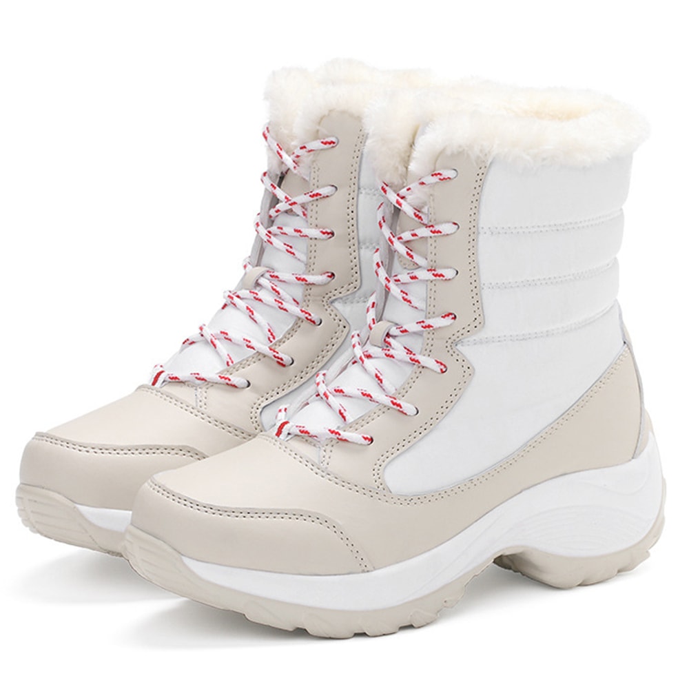 Women Snow Boots Waterproof Fur Wedges Platform Ankle Boots Nonslip Winter Thigh High Warm Shoes Fo 7