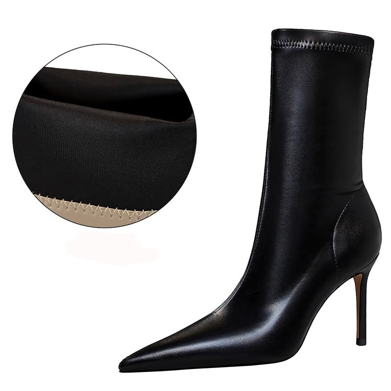 Womens Ankle Boots In Pu Leather Sexy Highheel Boots Winter Autumn Shoes Short Boots With Heels 5