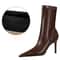 Womens Ankle Boots In Pu Leather Sexy Highheel Boots Winter Autumn Shoes Short Boots With Heels 6
