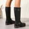 Fashionable Black Platform Boots For Women New PU Leather Knee Boots Ladies Footwear With Buckle Me 3