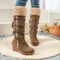 New Casual Womens Shoes With Wedge Heel Cross Strap Winter Boots Comfortable And Warm 0