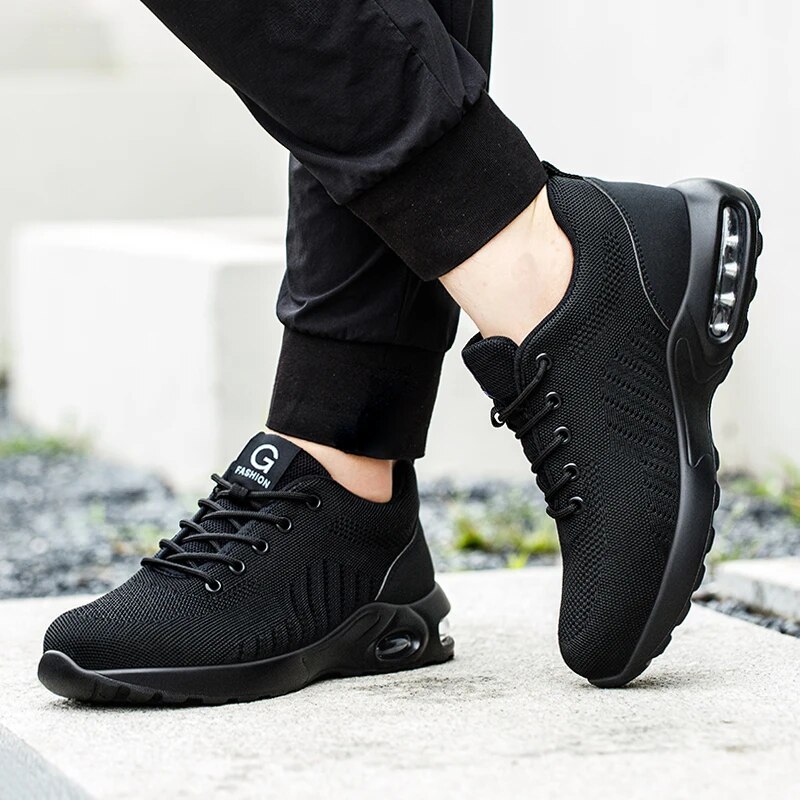 Steel Toe Work Safety Shoes For Men And Women Breathable Air Cushion Antipuncture Protective Sneake 4