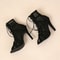 Women Summer Sexy High Heels Hollow Mesh Sandals Peep Toe Crosstied Ankle Strap Net Heeled Dance Sh 4