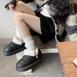 winter womens bow warmth boots, cute warm ankle plush cotton shoes, waterproof down cloth short barrel snow boots