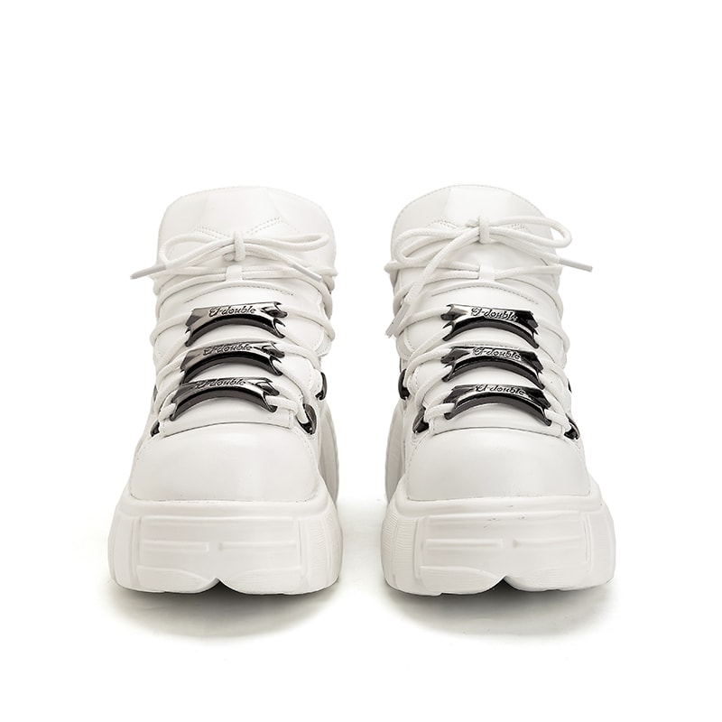 Platform Shoes Woman Punk Style Women Shoes Lace Up Rock Boots New Brand Metal Decor Woman Sneakers 6