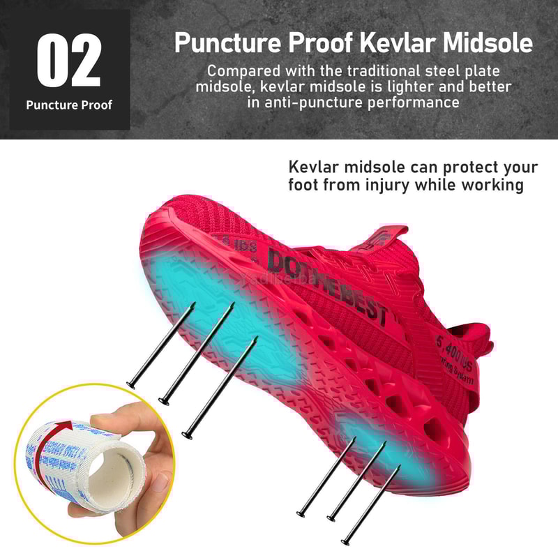 Lightweight Work Sneakers Steel Toe Safety Shoes For Men Women Puncture Proof Work Shoes Unisex Saf