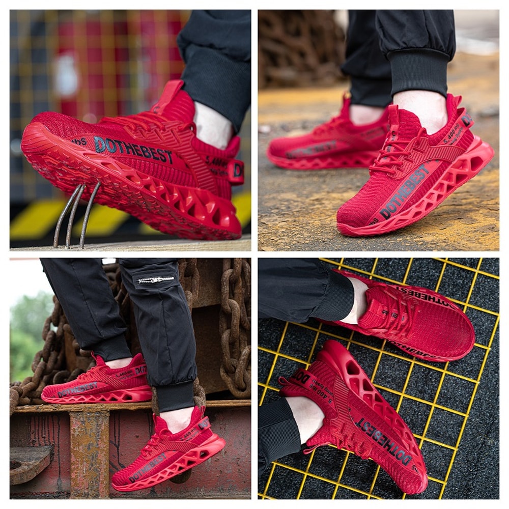 Lightweight Work Sneakers Steel Toe Safety Shoes For Men Women Puncture Proof Work Shoes Unisex Saf