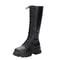 Padded Shoes Womens Mid Calf Boots Platform Woman Military Punk Style Look Knee High Winter Sneaker 4
