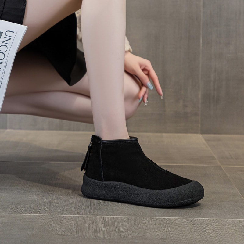 Genuine Leather Snow Boots Women Winter Short Shoes Thickened Warm Winter Boots Women 3