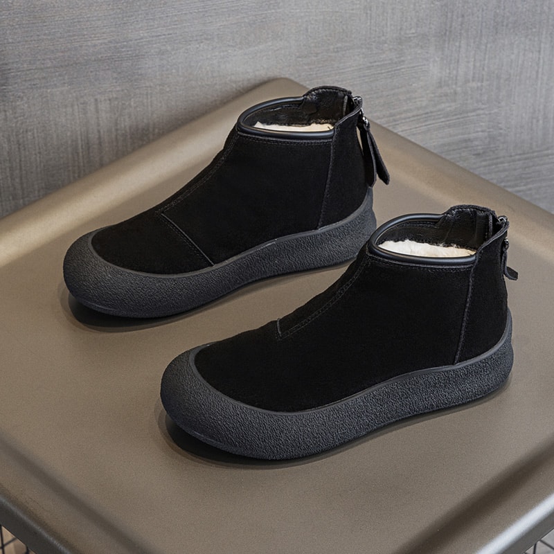 Genuine Leather Snow Boots Women Winter Short Shoes Thickened Warm Winter Boots Women 6