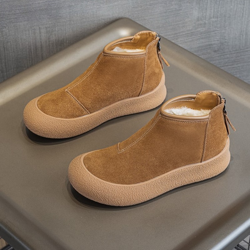 Genuine Leather Snow Boots Women Winter Short Shoes Thickened Warm Winter Boots Women 7