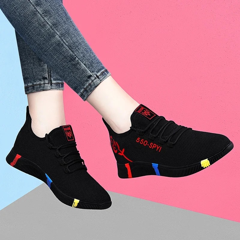 Women Air Mesh Tenis Feminino Shoes Vulcanized Platform Sneakers Casual Flats Lace Up Light Soft Ba 4