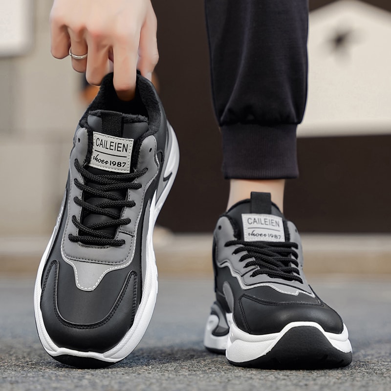 Mens Warm Plush Casual Running Shoes Winter Soft Sole Speed Sneakers NonSlip Sports Sneakers 5