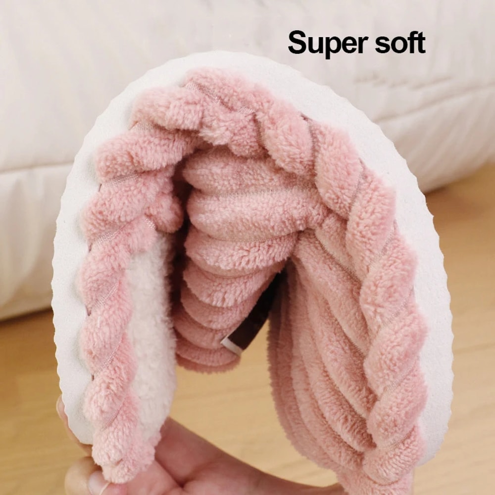Lightweight Warm Corduroy Winter Slippers For Couple Non Slip Indoor Plush Slippers For Women Comfo 3