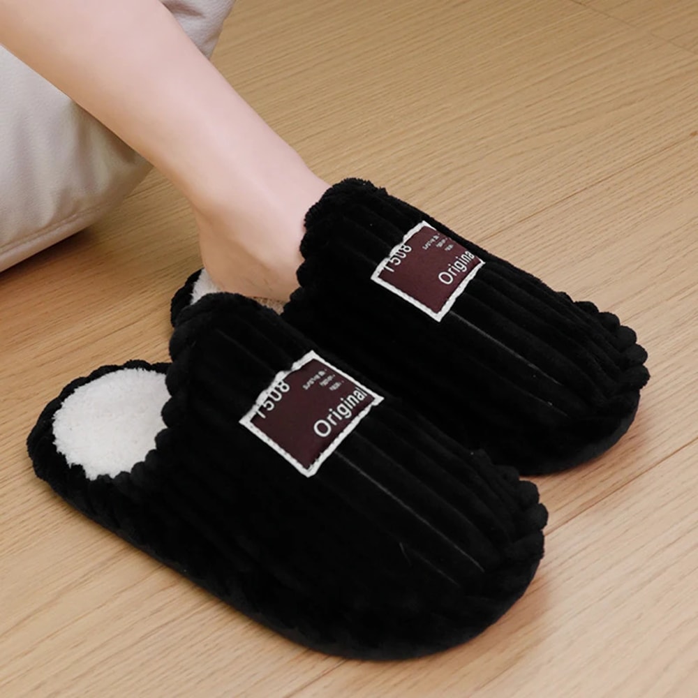 Lightweight Warm Corduroy Winter Slippers For Couple Non Slip Indoor Plush Slippers For Women Comfo 6