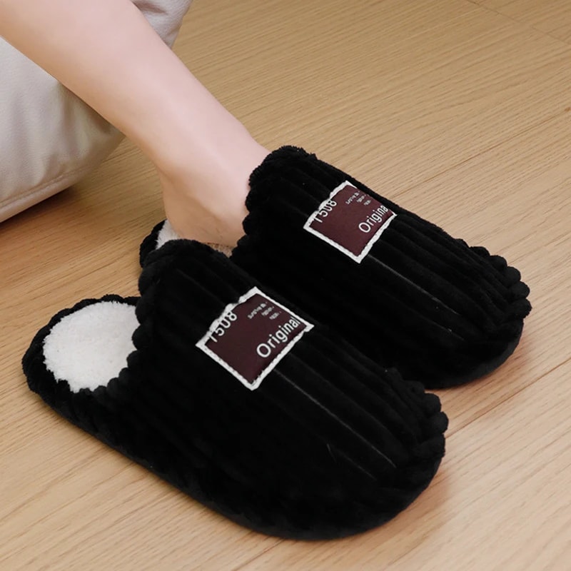 Lightweight Warm Corduroy Winter Slippers For Couple Non Slip Indoor Plush Slippers For Women Comfo 6