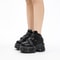 Punk Style Platform Sneakers With Heel Laceup Metal Decor Gothic Ankle Rock Boots For Women 1
