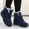 Womens Winter Boots Warm Fur Snow Boots Low Heels Black Ankle Boots Footwear For Women 8