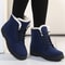 Womens Winter Boots Warm Fur Snow Boots Low Heels Black Ankle Boots Footwear For Women 8