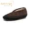 Comfortable Female Winter Ballet Shoes Genuine Leather Winter Flat Shoes Warm Snow Shoes With Fur L 4