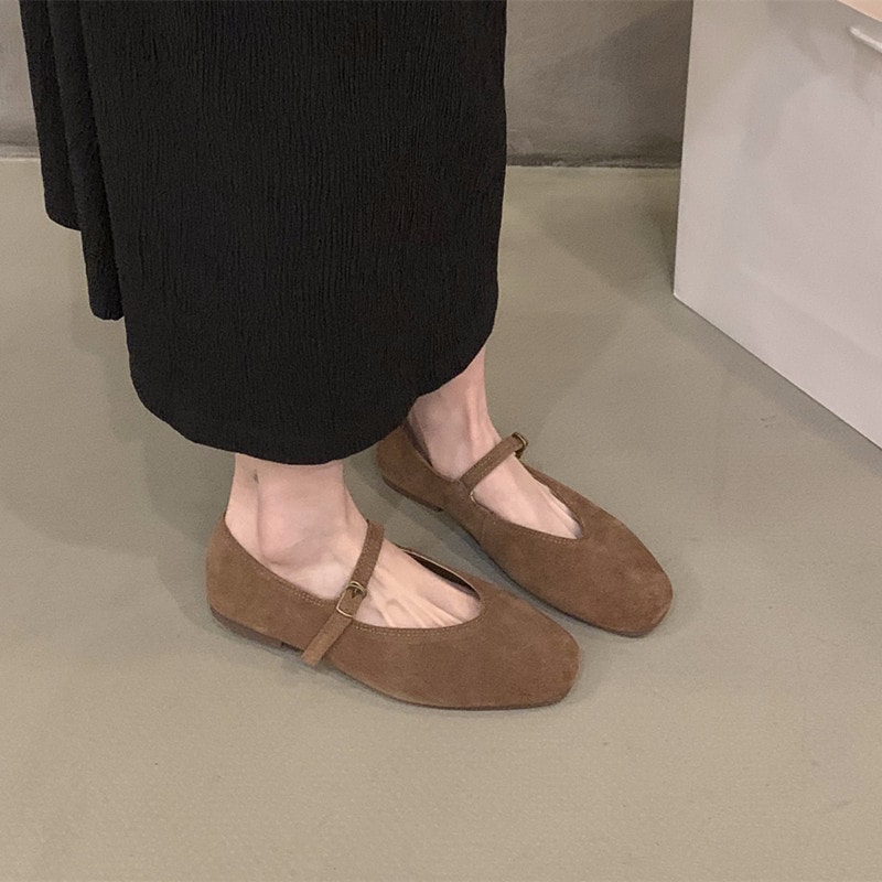 Soft Leather Women Flats Spring New Brand Round Toe Shallow Slip On Casual Ballet Shoes Elegant Dre 4